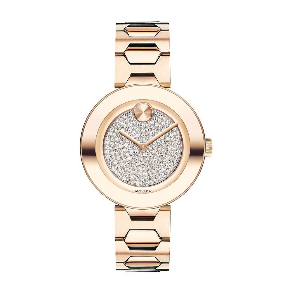 Pink Crystal Women's Watch in Rose Gold-Tone Ion-Plated Stainless Steel, 32mm