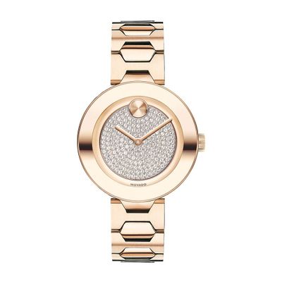Pink Crystal Women's Watch in Rose Gold-Tone Ion-Plated Stainless Steel, 32mm