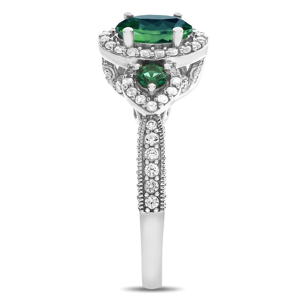 Emerald & 1/2 ct. tw. Diamond Ring 14K White Gold