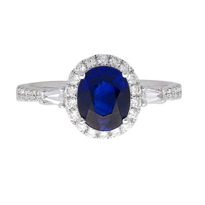 Shades of Love™ Sapphire & 3/8 ct. tw. Diamond Ring 14K White Gold