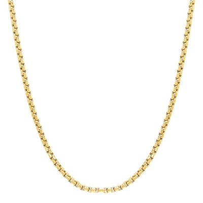 Men's Rounded Box Chain in 14K Yellow Gold, 22"