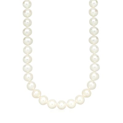 Freshwater Cultured Pearl Strand Necklace in Sterling Silver, 7-7.5MM, 18"