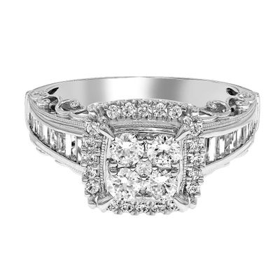 1 ct. tw. Diamond Engagement Ring 10K White Gold
