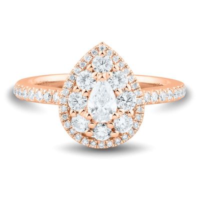 1 ct. tw. Diamond Pear Shaped Engagement Ring 14K Rose Gold