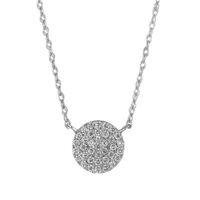 1/8 ct. tw. Diamond Disc Pendant in 14K White Gold