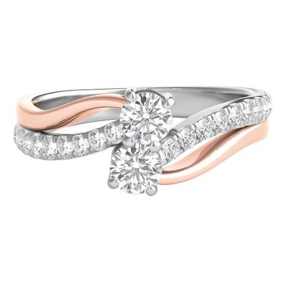 Exclusively Us® 3/4 ct. tw. Diamond Ring 14K White & Rose Gold