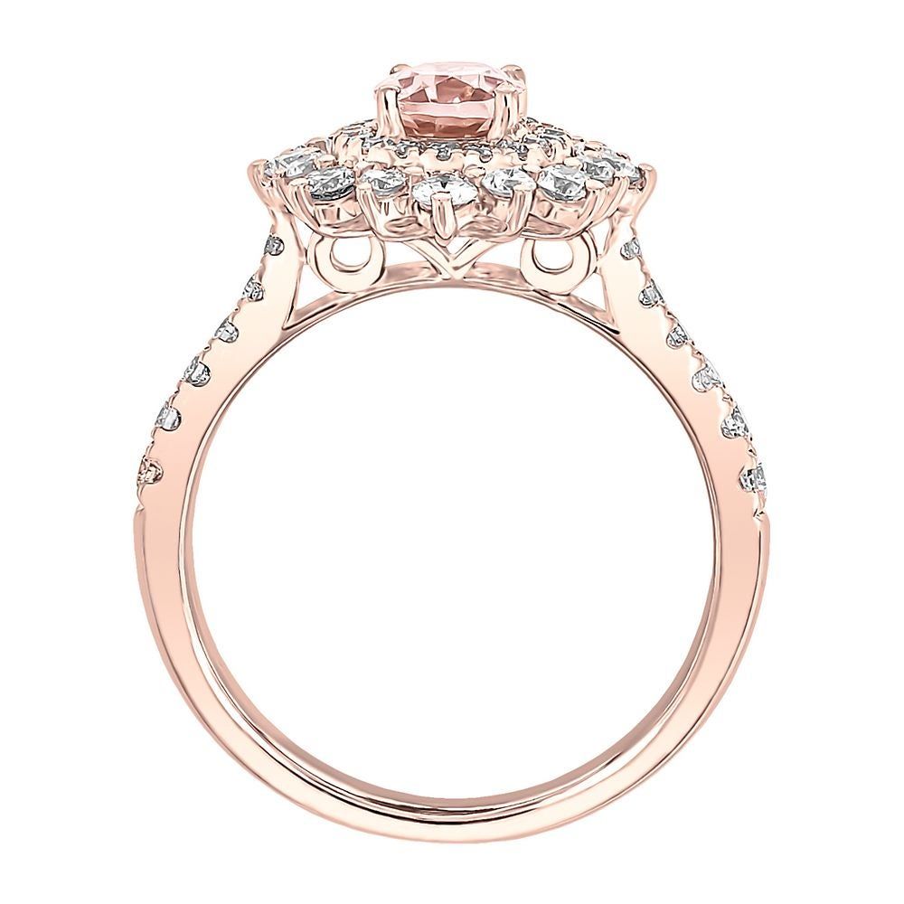 Morganite & / ct. tw. Diamond Ring 14K Rose Gold