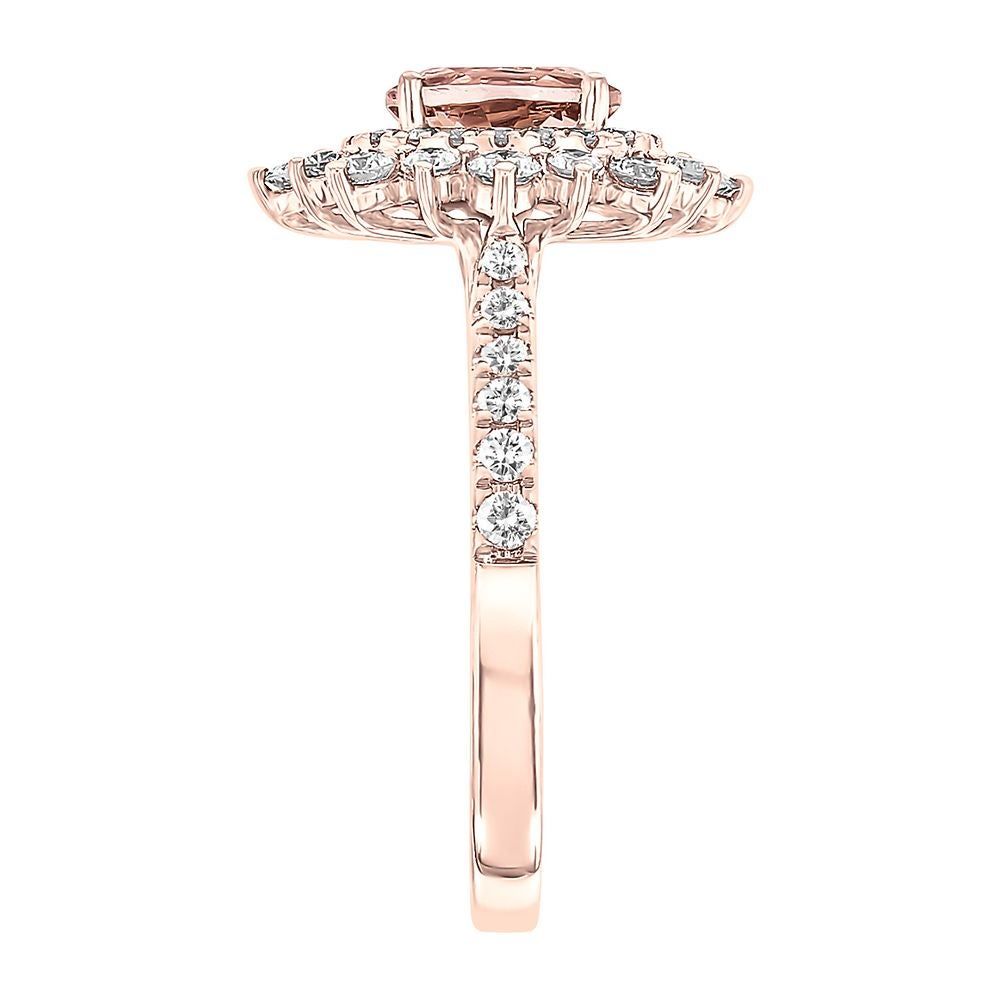 Morganite & / ct. tw. Diamond Ring 14K Rose Gold