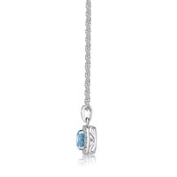 Swiss Blue Topaz & 1/10 ct. tw. Diamond Pendant in Sterling Silver
