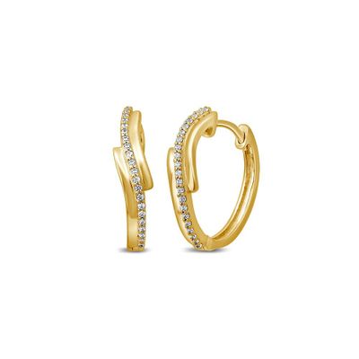1/10 ct. tw. Diamond Huggie Hoop Earrings in 10K Gold