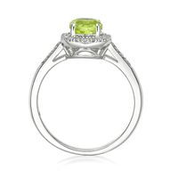 Peridot & 1/8 ct. tw. Diamond Ring Sterling Silver