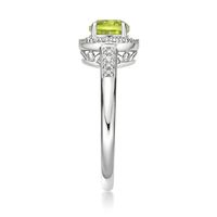 Peridot & 1/8 ct. tw. Diamond Ring Sterling Silver