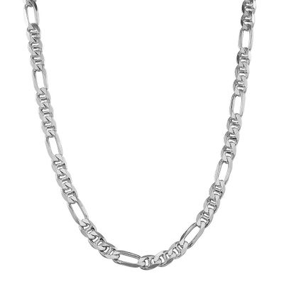 Men's Figaro Chain in Sterling Silver, 24"