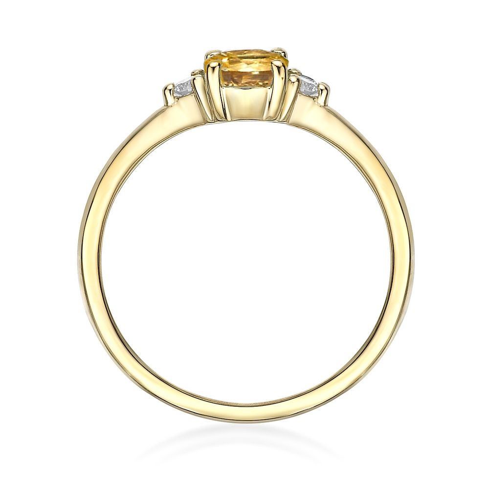 Citrine & Diamond Ring 10K Yellow Gold