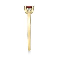 Garnet & Diamond Ring 10K Yellow Gold