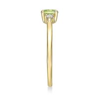 Peridot & Diamond Ring 10K Yellow Gold