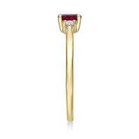 Ruby & Diamond Ring 10K Yellow Gold