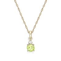 Peridot & Diamond Pendant in 10K Yellow Gold