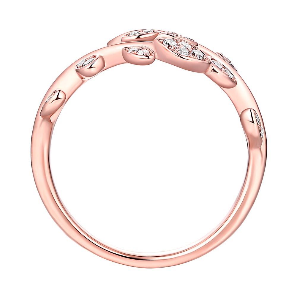 1/4 ct. tw. Diamond Leaf Ring 10K Rose Gold