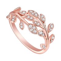 1/4 ct. tw. Diamond Leaf Ring 10K Rose Gold