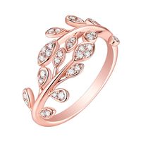 1/4 ct. tw. Diamond Leaf Ring 10K Rose Gold