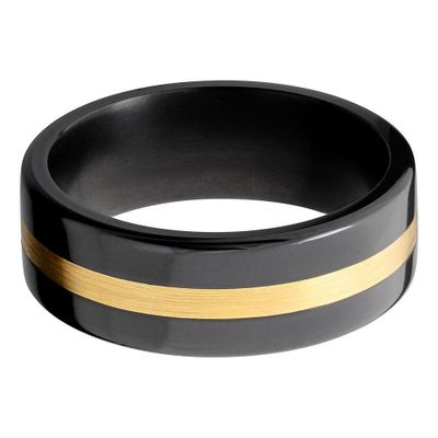 Men's Wedding Band with 24K Yellow Gold Accent Elysium, 8MM