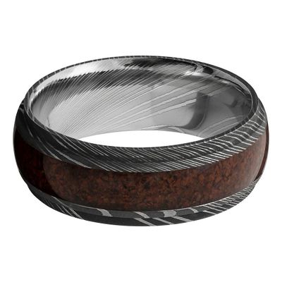 Lashbrook® Men's Band Damascus Steel & Dinosaur Bone, 8MM