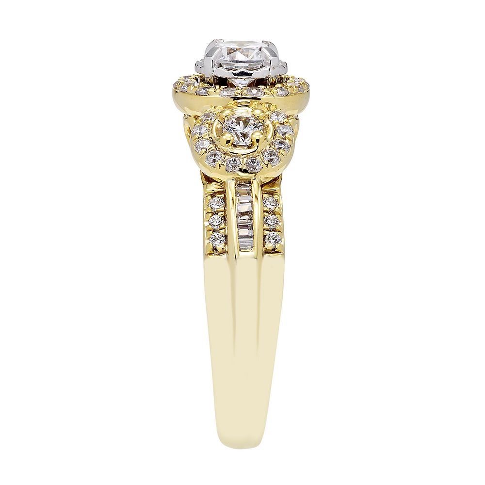 1 ct. tw. Diamond Three-Stone Engagement Ring 14K Yellow Gold