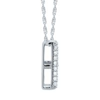 1/7 ct. tw. Diamond H Initial Pendant in 10K White Gold