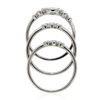 Lab-Created Blue & White Sapphire Stack Ring Set Sterling Silver