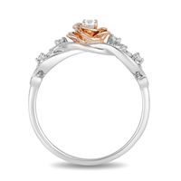 Belle Diamond Rose Ring Sterling Silver & 10K Gold (1/10 ct. tw.)