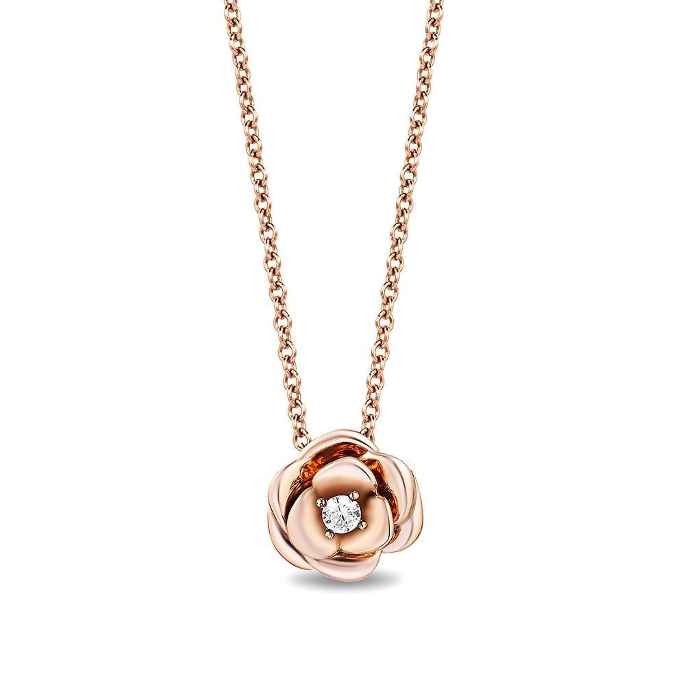 Belle Diamond Rose Pendant in 10K Rose Gold