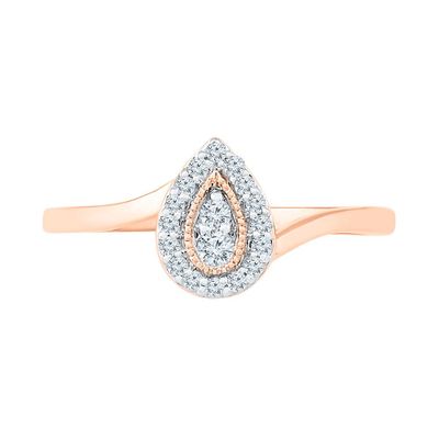1/7 ct. tw. Diamond Pear Shaped Ring 10K Rose Gold