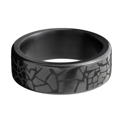Men's Wedding Band with Laser Glass Pattern Elysium, 8MM