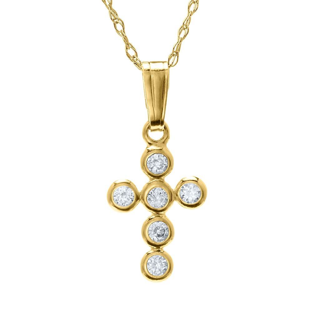 Children's Cross Pendant in 14K Yellow Gold