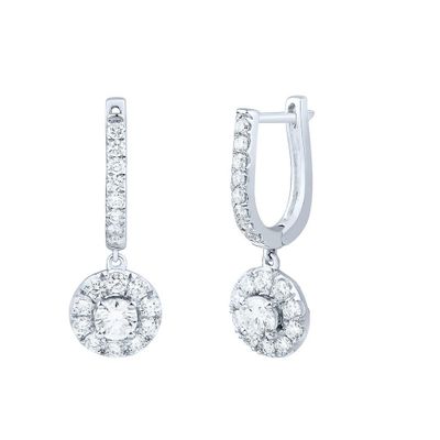 ct. tw. Lab Grown Diamond Dangle Earrings in 14K White Gold