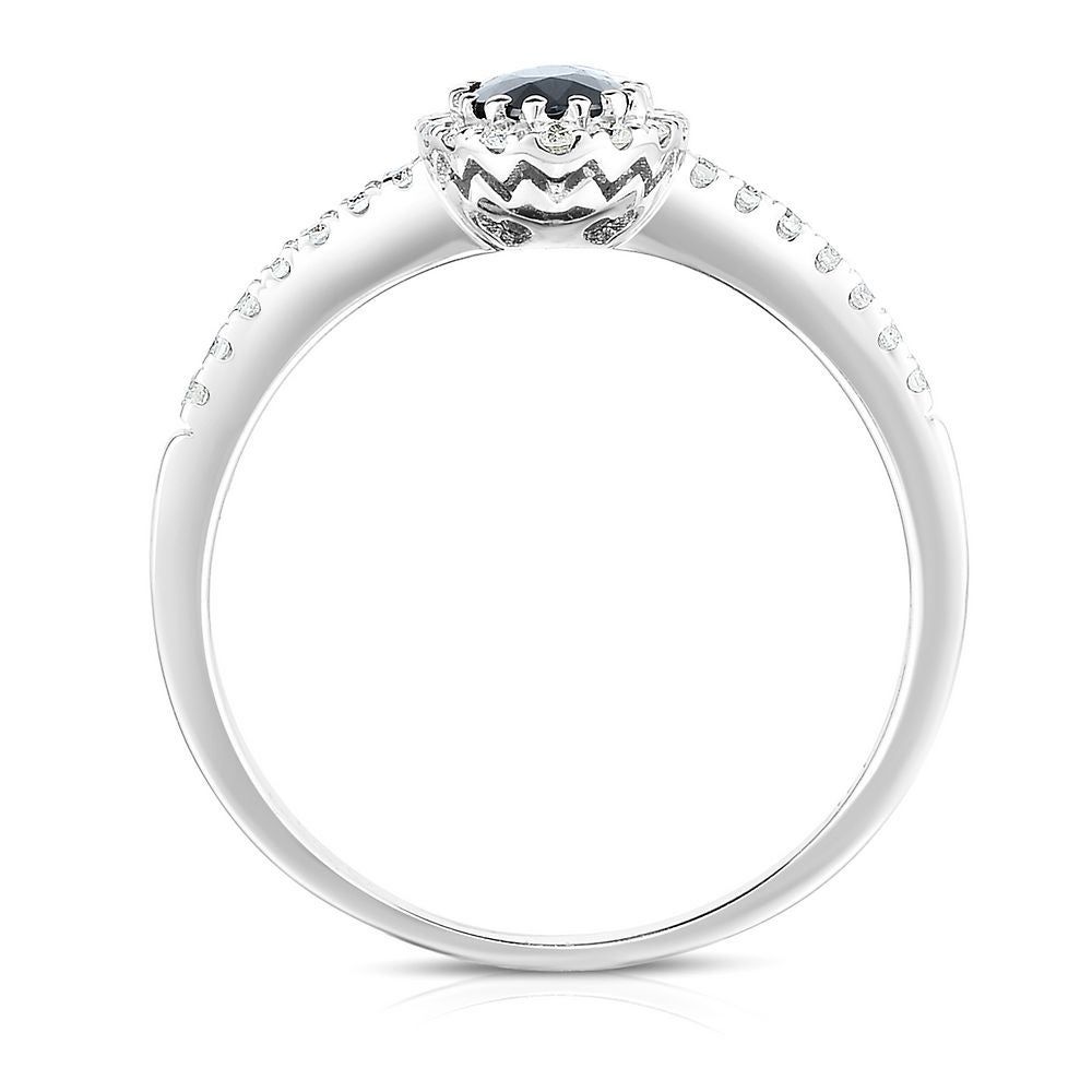 Sapphire & 1/5 ct. tw. Diamond Ring in 14K White Gold