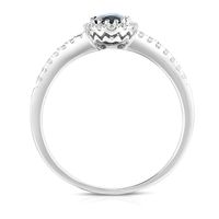 Sapphire & 1/5 ct. tw. Diamond Ring in 14K White Gold