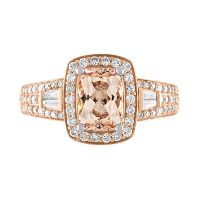 Morganite & 3/8 ct. tw. Diamond Ring 14K Rose Gold
