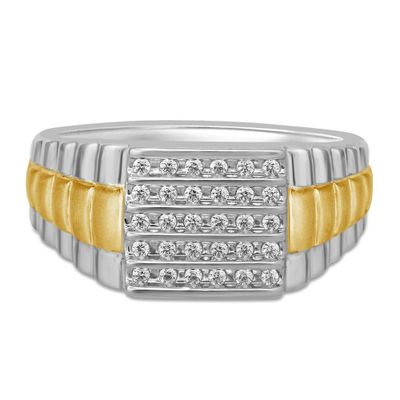 Men's 1/4 ct. tw. Diamond Ring 10K White & Yellow Gold