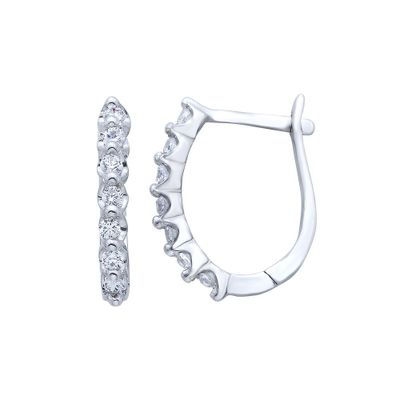 1/ ct. tw. Diamond Huggie Hoop Earrings in 10K White Gold