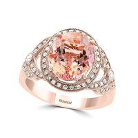 Morganite & 1/4 ct. tw. Diamond Ring 14K Rose Gold