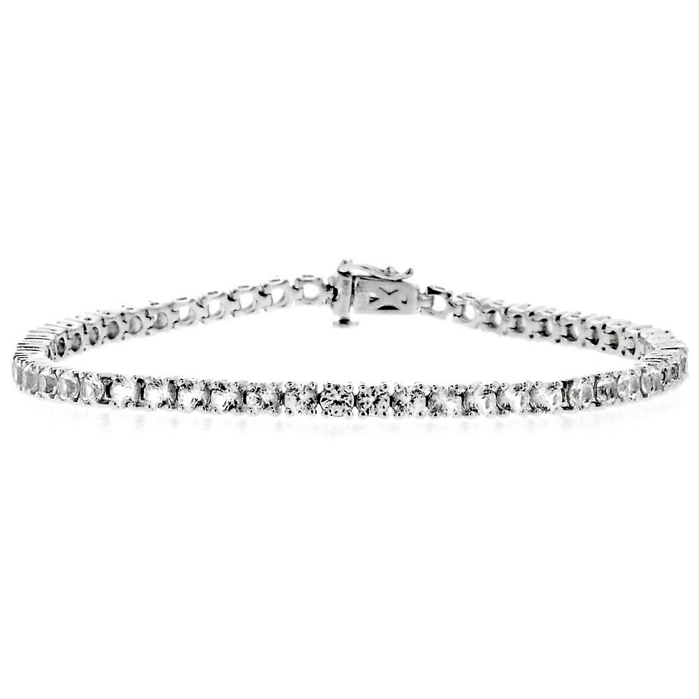 Lab-Created White Sapphire Bracelet in Sterling Silver