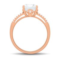 Lab-Created White Sapphire Ring 10K Rose Gold