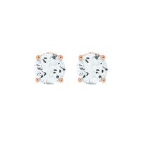 Lab-Created White Sapphire Stud Earrings in 10K Rose Gold