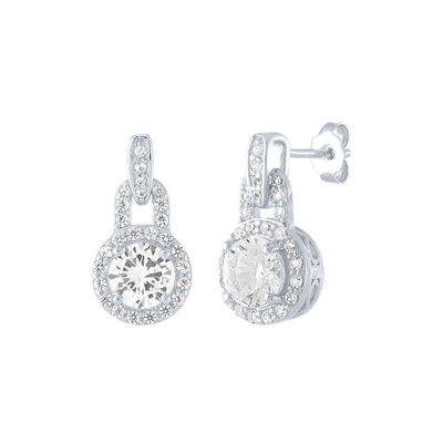Lab-Created White Sapphire Earrings in Sterling Silver