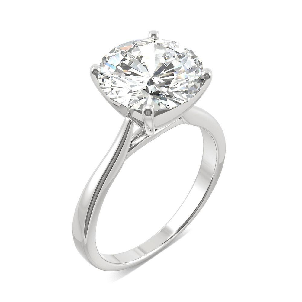 Round Moissanite Solitaire Ring 14K Gold ( / ct