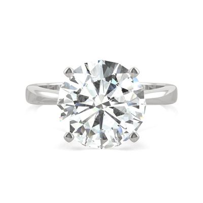 Round Moissanite Solitaire Ring 14K Gold ( / ct