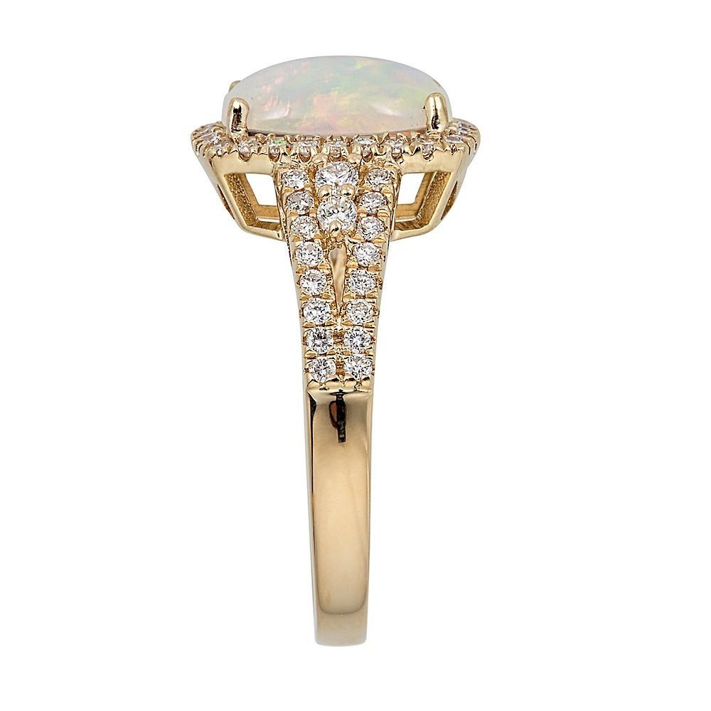 Ethiopian Opal & 1/2 ct. tw. Diamond Ring 14K Yellow Gold