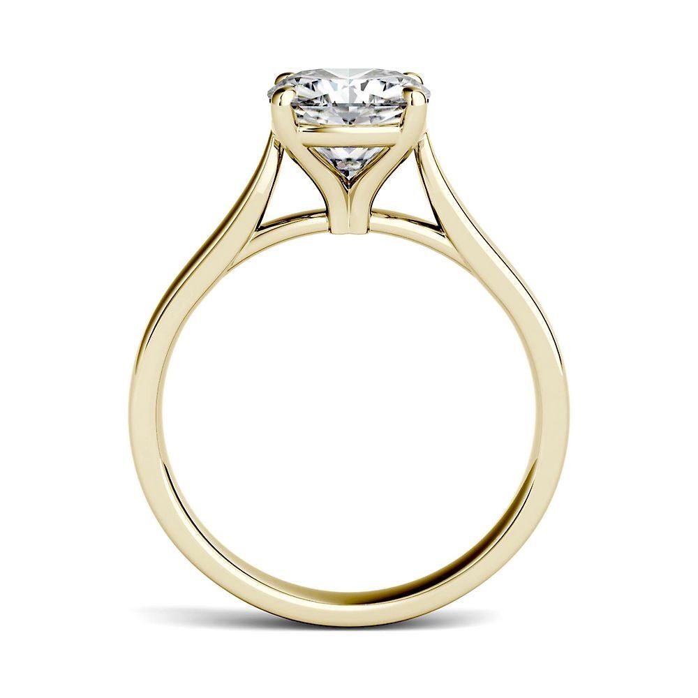 Cushion-Cut Moissanite Solitaire Ring 14K Gold ( / ct
